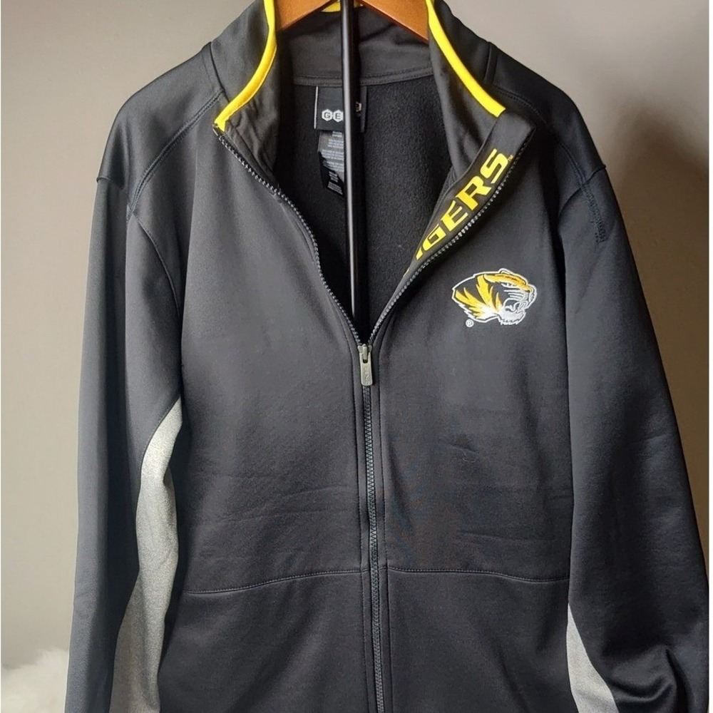 G-III Sports Track Jacket Mens L Black Missouri Tigers NCAA Full Zip Mock Neck